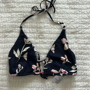 Billabong navy + flower bathing suit